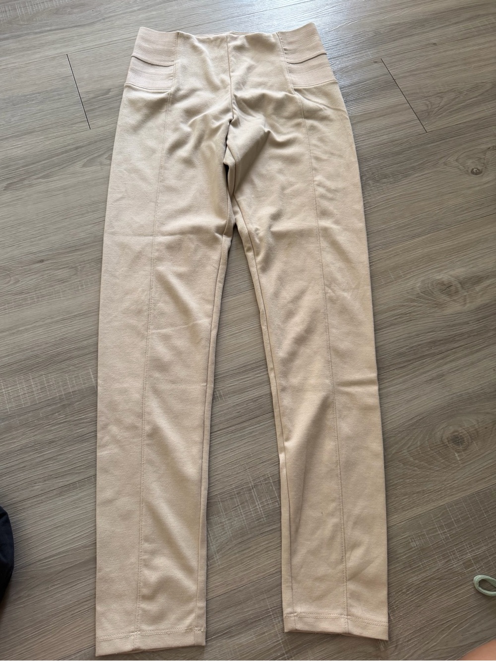 Zenana Outfitters Cream Ponte Jeggings with Front Seam